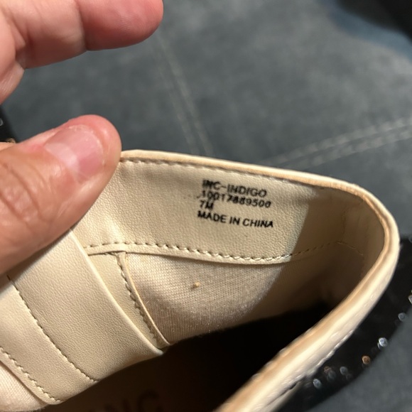 INC International Concepts Black and Cream Heeled Boots - Picture 11 of 12